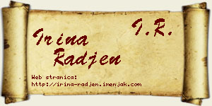 Irina Rađen vizit kartica